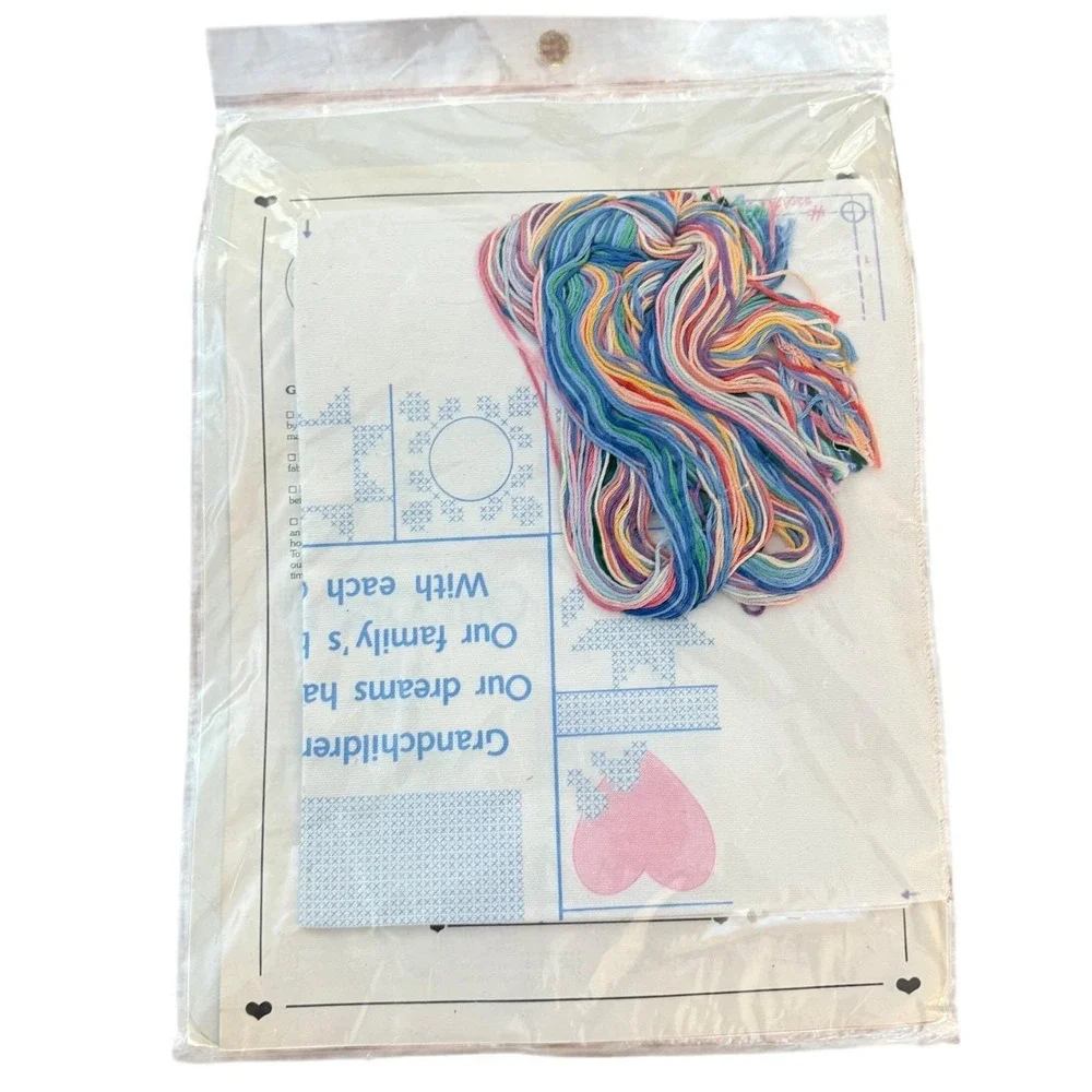 Vtg Dimensions Our Grandchildren Stamped‎ Cross Stitch Kit 1988 New Deadstock